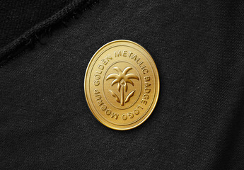 Gold Enamel Pin Logo Mockup For Branding And Merchandise Design