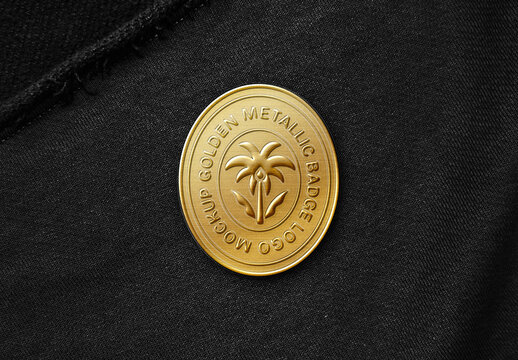 Gold Enamel Pin Logo Mockup For Branding And Merchandise Design