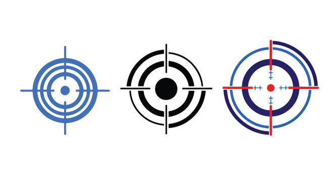 Precision Target And Accuracy Icons - Vector icon, Crosshair, Marketing