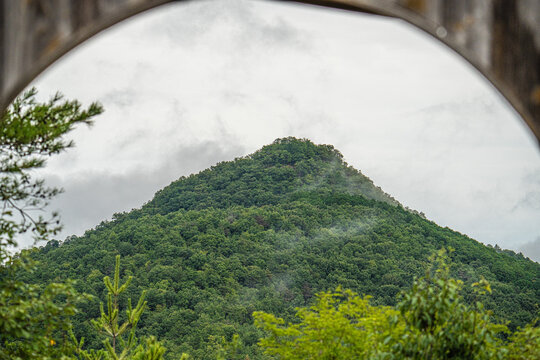 Arimafuji Mountain Framed by a Circular Opening in Hyogo Japan