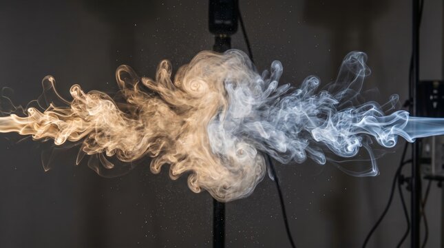 Explosion of White and Brown Smoke