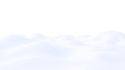 Realistic snow drifts on transparent background. Isolated winter landscape hills foreground. 3D render seasonal design element © NADIIA