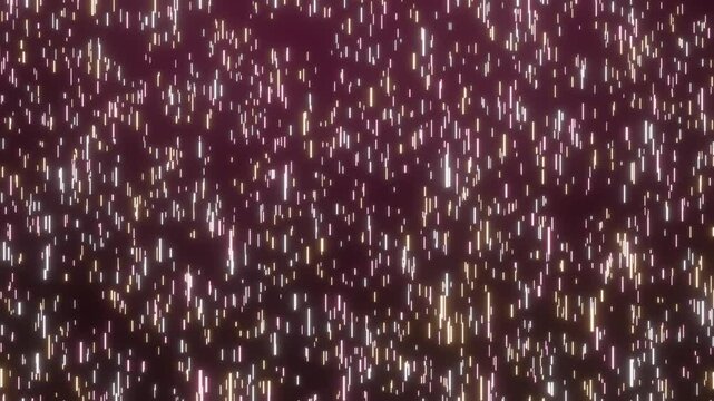 Seamless loop glitter rain rose pink gold sparkles falling streaks ideal for event intros music video backdrops technology presentations online media digital screens and stage screen visuals