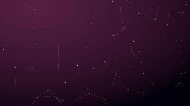 Seamless loop network dots connecting lines plexus purple dark background ideal for technology presentations corporate event screens data company websites and product launch intros