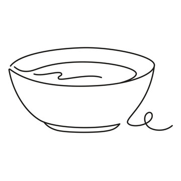 continuous line bowl of water spa