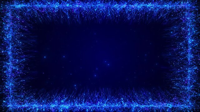 Blue nodes connecting lines build luminous network frame broad artificial intelligence, data communication, cyber security, cloud computing, blockchain presentations, business titles technology