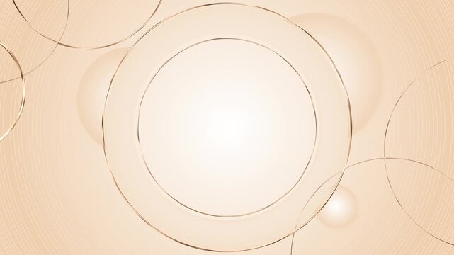 Beige thin metallic rings clean circular composition with copy space. beauty advertising, cosmetic launches, skincare promotions, wedding invitations, product displays, presentations minimal brand