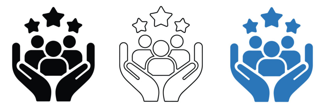 Customer retention loyalty icon representing repeat customers, trust, engagement, rewards programs, and brand relationship management