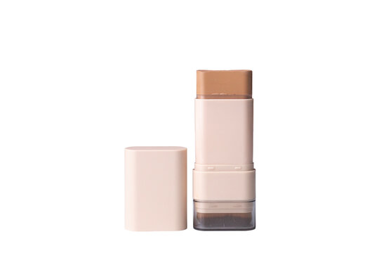 Cream foundation contour makeup stick isolated on a white background