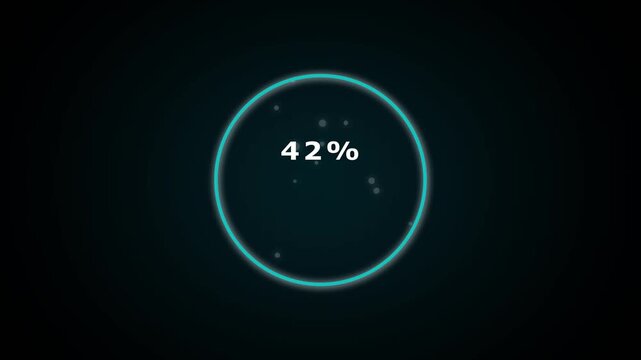 Loading circle animation displays twenty five percent and lightning. Rapid electrical power buffering updates on the loading circle. Device energy charging capacity monitors through circle.