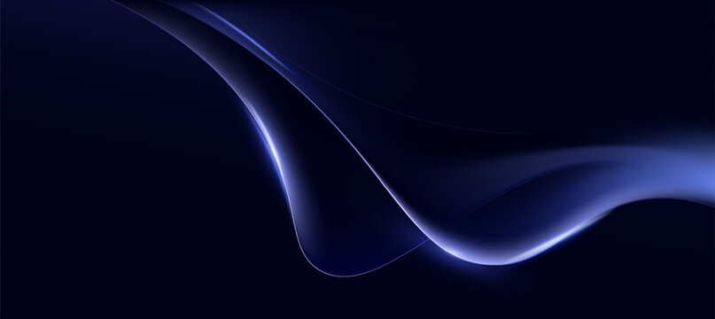 Abstract dark blue glowing wave background