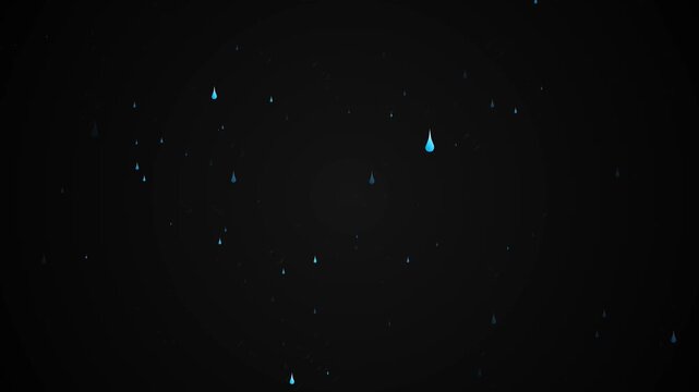 Blue raindrops fall slowly across background, clean weather dramatic contrast generous copy space. storm scenes, seasonal forecasts, nature edits, window effects, transitions cinematic compositions.