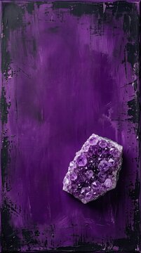 High-resolution texture shot of deep amethyst violet background with heavy dark paint distress on all four edges. Grungy and rich in tone, edge, distressed, texture