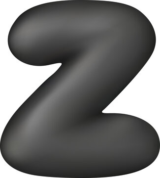 Black glossy 3D balloon letter Z