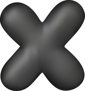 Black glossy 3D balloon letter X