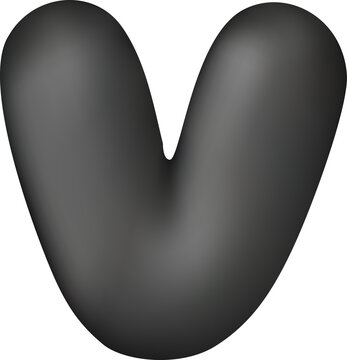 Dark gray abstract V-shape 3D render