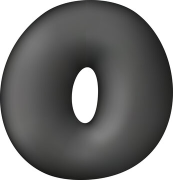 Minimalist dark grey 3D torus with smooth surface