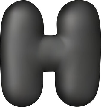 Dark gray abstract 3D shape resembling letter H