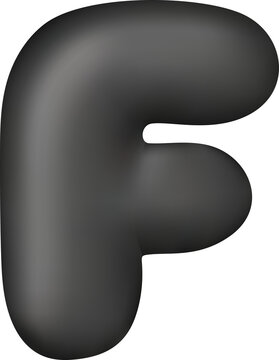 Black glossy 3D balloon letter r