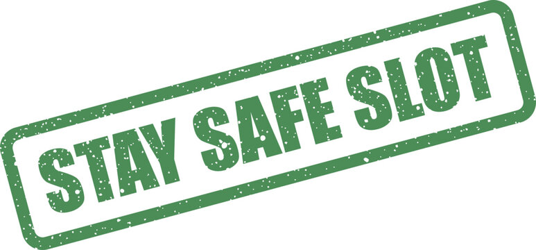 Rectangle rubber stamp with textured stay safe slot text design for industrial site security usage