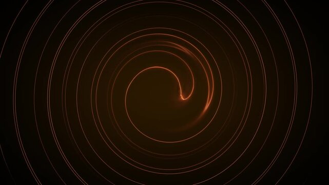 Spiral light streaks animation swirls with fiery heat on dark space. Cosmic plasma rays stream in this active spiral light streaks. Dynamic abstract combustion motion fills the light streaks.