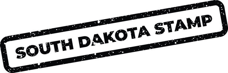 Fototapeta premium Rectangular grunge ink stamp with South Dakota Stamp text design in simple typography vector style