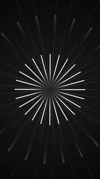 Monochrome rays stretch toward point, producing fast tunnel strong perspective. warp travel, zoom effects, suspense scenes, logo reveals, broadcast openers, optical sleek new transition backgrounds.