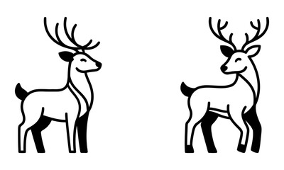 Fototapeta premium Minimalist deer vector icons