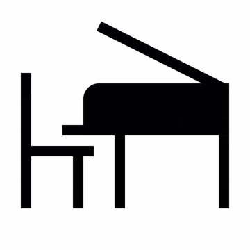 Piano Filled style, animation icon for social media, presentations, videos, websites, etc. No background, Alpha channel.	