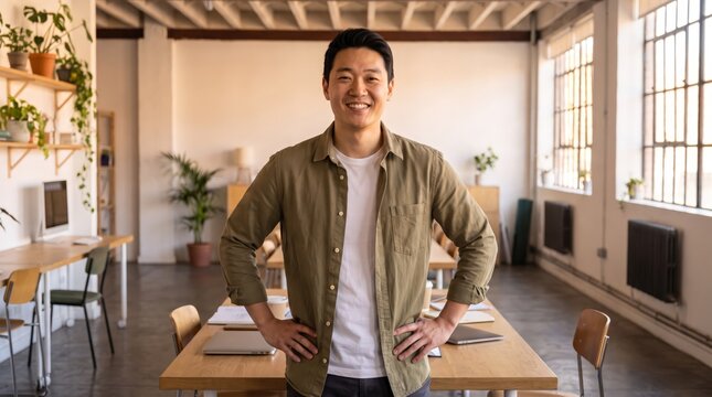 Young businessman portrait in office