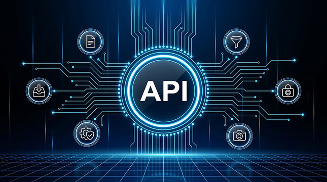 Abstract digital concept of Application Programming Interface and data security