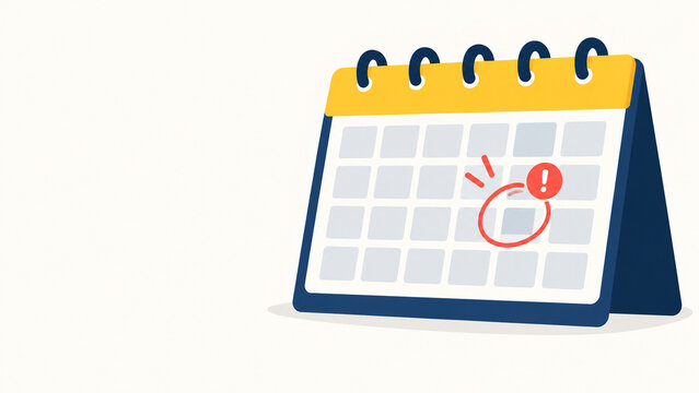 Illustration d'un calendrier avec une &eacute;ch&eacute;ance importante