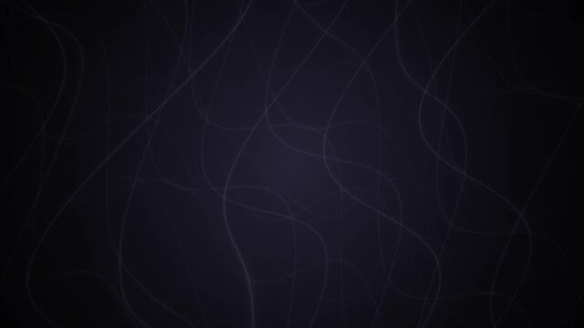 Abstract dark purple background with subtle moving wavy lines creating a dynamic and elegant texture for technology, science, or artistic design projects.