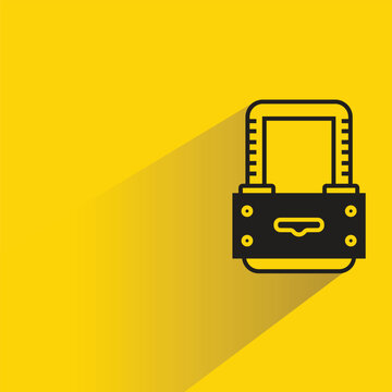 padlock icon with shadow on yellow background