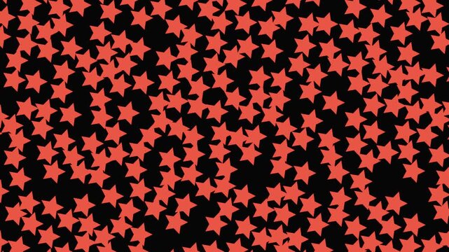 Red star spreading color transformation pattern motion graphics background