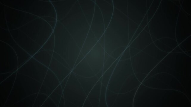 Dynamic abstract flowing light lines background animation with glowing blue and green wavy particles creating a futuristic digital network pattern on a dark backdrop.