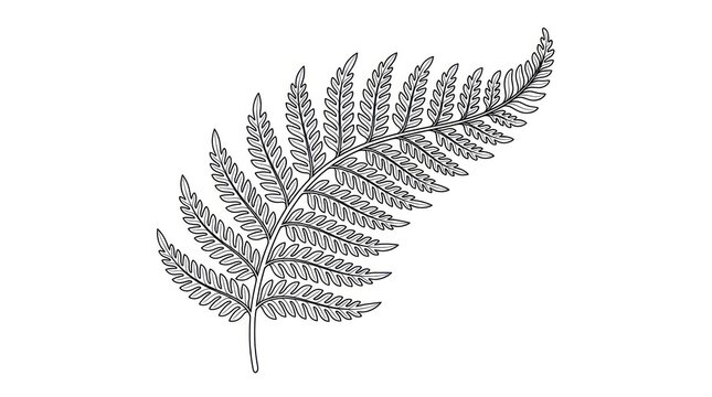 Elegant fern leaf outline illustration