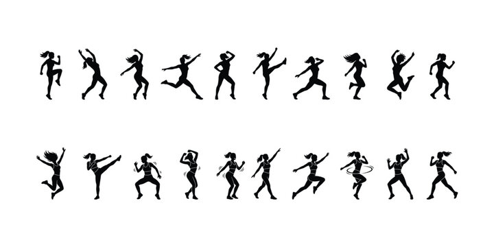 Women Zumba Fitness Silhouette Collection