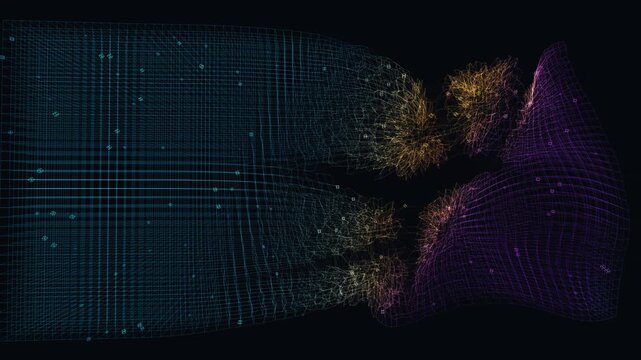 Neural network data cluster topology motion background