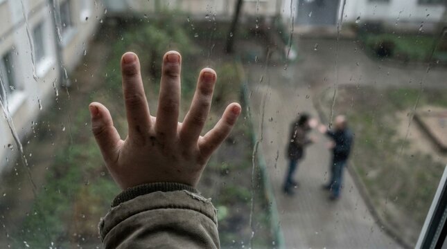 Juvenile emotional distress: child sorrow, family dissolution, parental conflict, breakup split, divorce trauma, rupture pain, domestic quarrel, separate life.