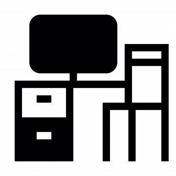 Working Room Filled style, animation icon for social media, presentations, videos, websites, etc. No background, Alpha channel.	