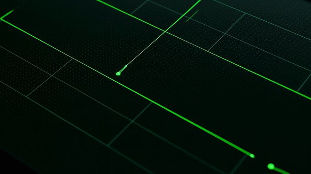 Neon circuit pathways animate across a dark digital interface with pulsing electronic nodes. Technology presentations, electronics advertising, and engineering education.