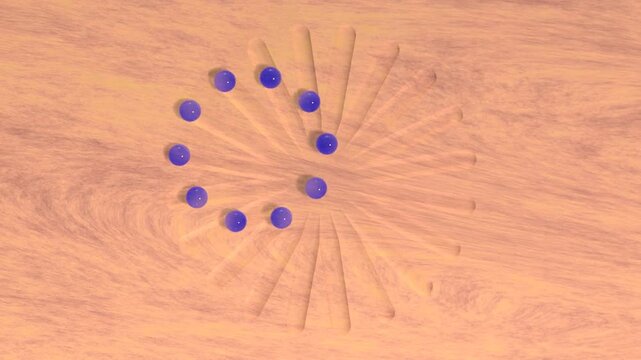 回転しているように見える直線運動のガラス玉の3DCG映像　移動視点　141f～240f部分ループ