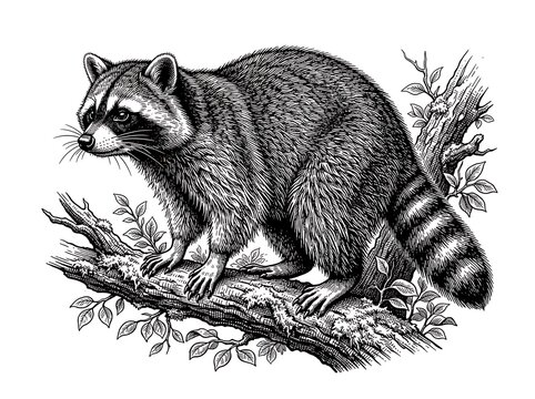 Raccoon wildlife animal nature forest tree