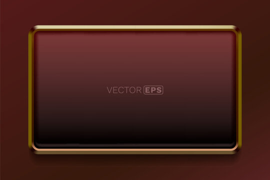 Luxurious Golden Frame on Dark Red Gradient Background.