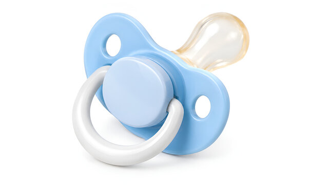 Blue baby pacifier isolated on white background