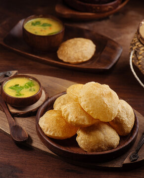 Traditional Indian food Puri masala