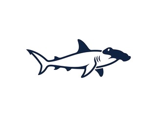 Obraz premium Hammerhead shark silhouette icon marine animal