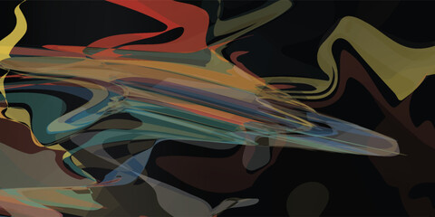 Fototapeta premium Abstract Colorful Motion Streaks On Black Background — Vibrant Fluid Digital Art For Modern Design