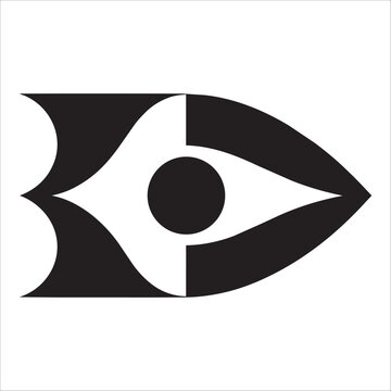 Modern abstract eye symbol geometric vision icon for brand identity isolated on white vector